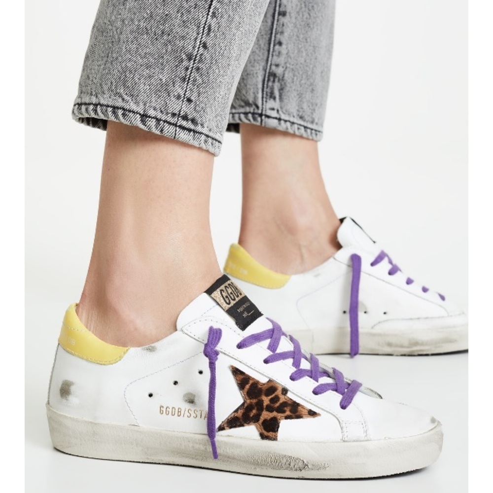 Golden Goose Superstar White Leather/Animalier NIB - Picture 2 of 9